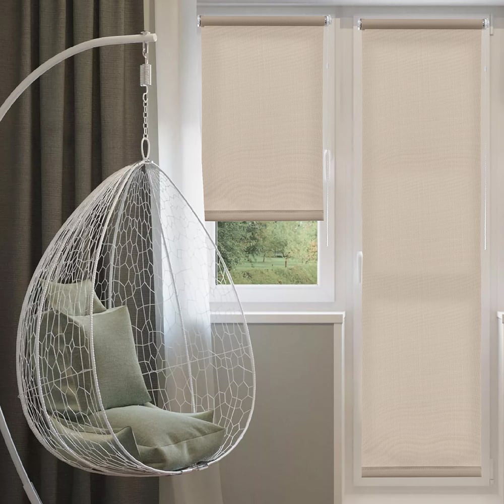 Изображение товара Рулонная штора Эскар для балконной двери Бонд 52х215 см бежевый легкий монтаж