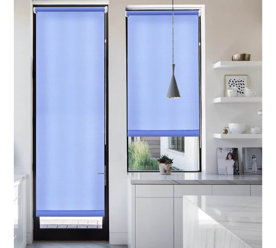 Изображение товара Рулонная штора Эскар для балконной двери Лайт, цвет небесный 52x215 см 7684052215