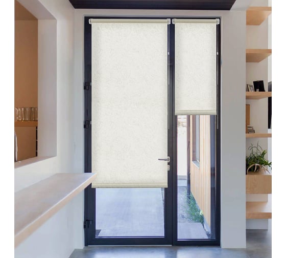 Изображение товара Рулонная штора Эскар для балконной двери Шале, цвет золотой 52x215 см 7680052215