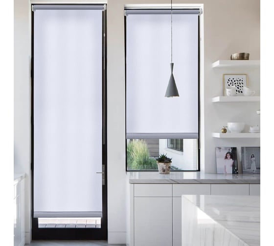 Изображение товара Рулонная штора Эскар для балконной двери Лайт, цвет серый 62x215 см 7685062215