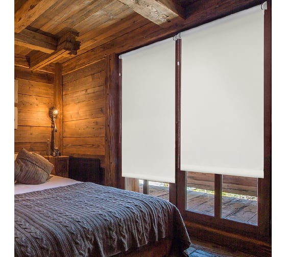 Изображение товара Рулонная штора Эскар для балконной двери Blackout, LUX цвет кофейный 52x215 см 81742052215