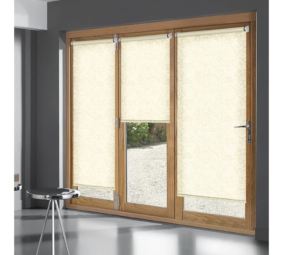 Изображение товара Рулонная штора Эскар для балконной двери Шанталь, цвет крем 62x215 см 82318062215