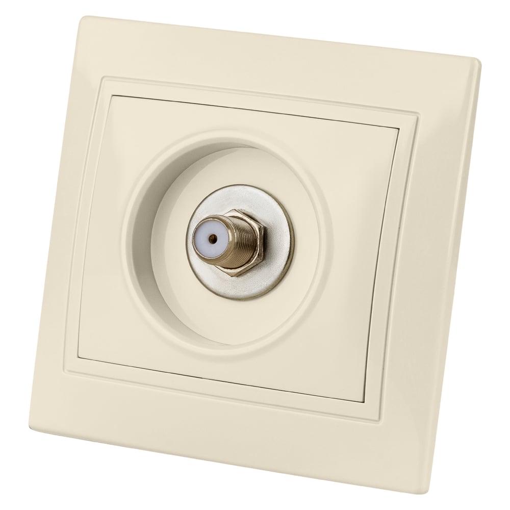 Изображение товара Телевизионная розетка TDM ELECTRIC типа F SAT слоновая кость Таймыр SQ1814-0132