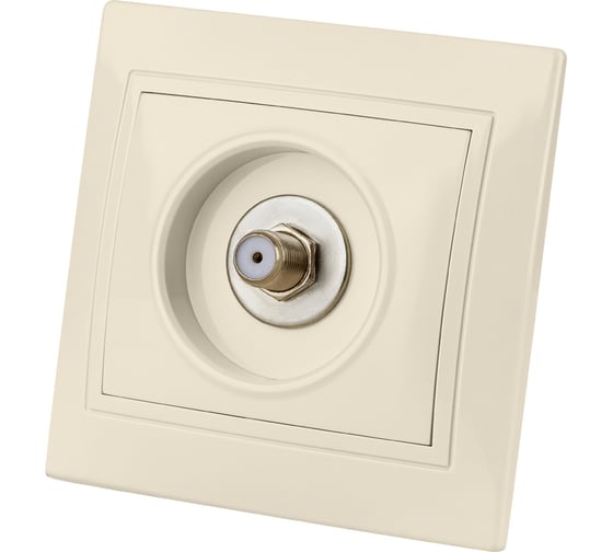 Изображение товара Телевизионная розетка TDM ELECTRIC типа F SAT слоновая кость Таймыр SQ1814-0132