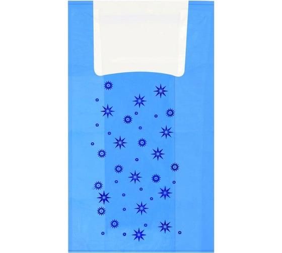 Изображение товара Пакет-майка OfficeClean Звезды ПНД, 30+16х60 см, 15 мкм, голубой 317609
