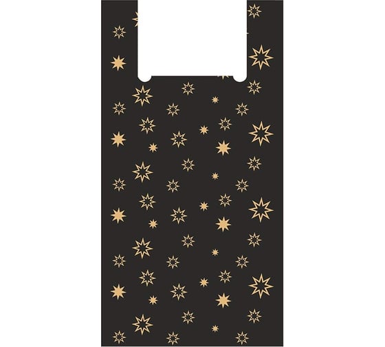 Изображение товара Пакет-майка OfficeClean Звезды 30+16х60 см, 15 мкм 252397