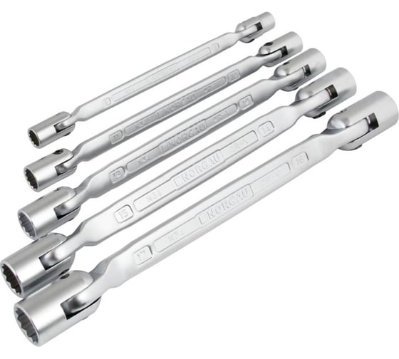 Изображение товара Набор 12 гр. двусторонних шарнирных ключей NORGAU NBS34-005 8х9 -16х17 мм, 5шт. 060510705