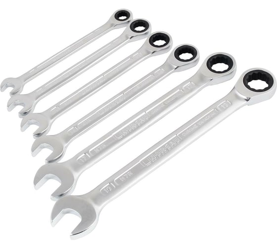 Изображение товара Набор комбинированных ключей с трещоткой  NORGAU 6 шт., тип NBS7R-006 060240706