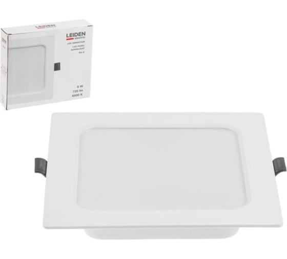 Изображение товара Светильник светодиодный встраиваемый LEIDEN ELECTRIC квадрат 9 Вт 4000К, IP44 RS-S 807006