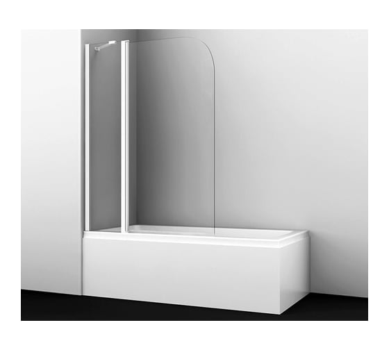 Изображение товара Стеклянная шторка на ванну WasserKRAFT Leine 35P02-110WHITE Fixed