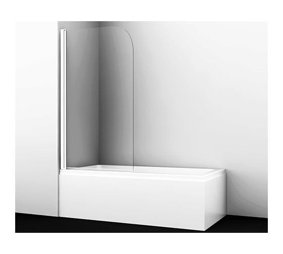 Изображение товара Стеклянная шторка на ванну WasserKraft LeineСтеклянная шторка, HITE 35P01-80W