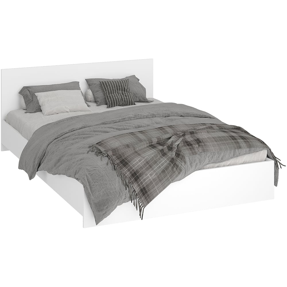 Изображение товара Кровать Адайн КР-140 140x200 в стиле Прованс из ЛДСП белый цвет