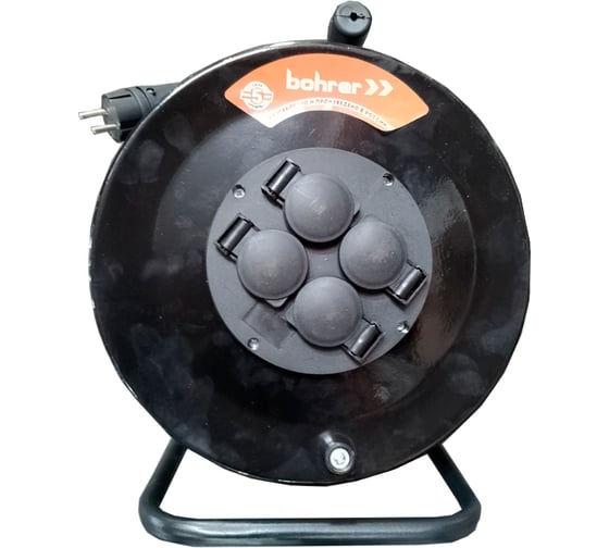 Изображение товара Силовой удлинитель Bohrer 3500 Вт, 50м, на металлической катушке, IP 44, c заземлением УСЭ-35504
