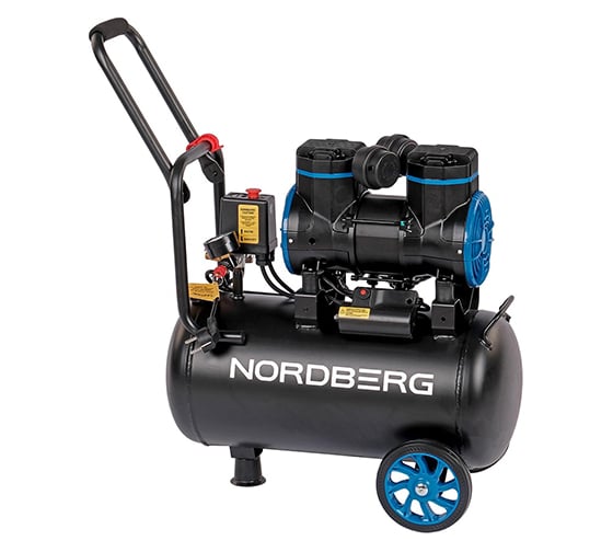 Изображение товара Компрессор безмасляный NORDBERG 220В, ресив. 24л, 250 л/мин NCEO24/250