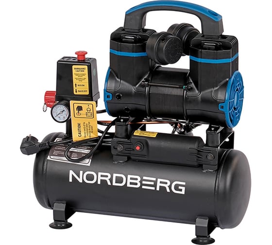 Изображение товара Компрессор безмасляный NORDBERG 220В, ресив. 8л, 170 л/мин NCEO8/170