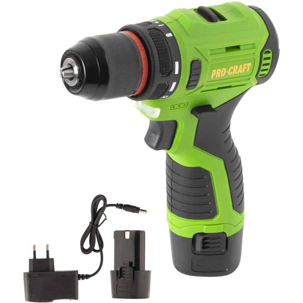 Изображение товара Аккумуляторная дрель-шуруповерт PROCRAFT PA12PRO профессиональный бесщеточный 12 В