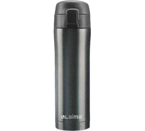 Изображение товара Термокружка LAIMA с двойной стальной стенкой, 470 мл, темно-серый металлик 608827