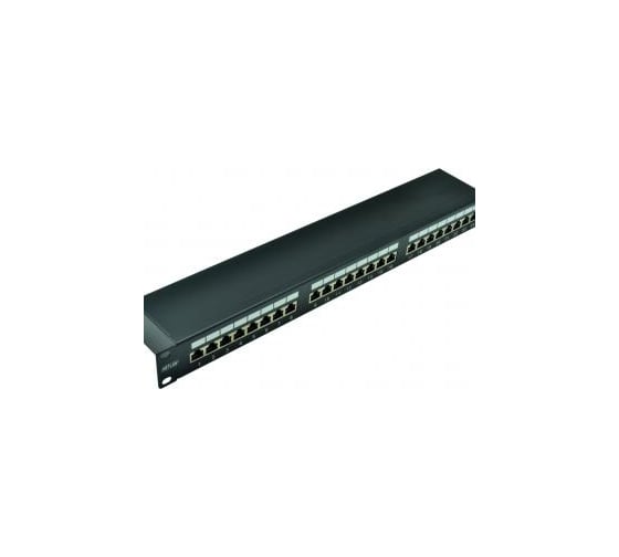 Изображение товара Панель NETLAN 19", 1U, 24 порта, категория 5e, RJ45/8P8C, экранированная, черная EC-URP-24-SD2