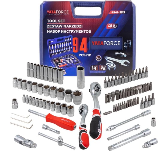 Изображение товара Набор инструментов YATAFORCE 94пр. 1/4", 3/8" (6гр.) YF-4941-5DS(57672)