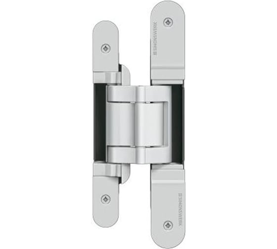 Изображение товара Скрытая петля SIMONSWERK Tectus TE 380 3D F1 полиэфирное покрытие под матовый хром, для дверей с фальцем, вес полотна до 60 кг 67574