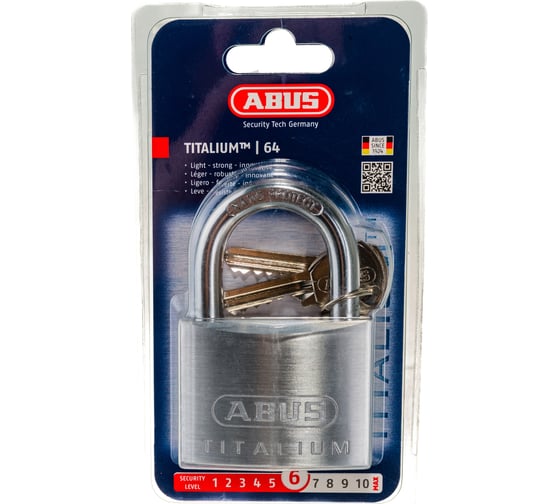Изображение товара Навесной замок ABUS 64TI/60 TITALIUM B\EFSPP 64972