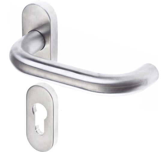 Изображение товара Гарнитур для профильных дверей DOORLOCK DL 038UR/F PZ U-form Rt нержавеющая сталь на розетках 73306