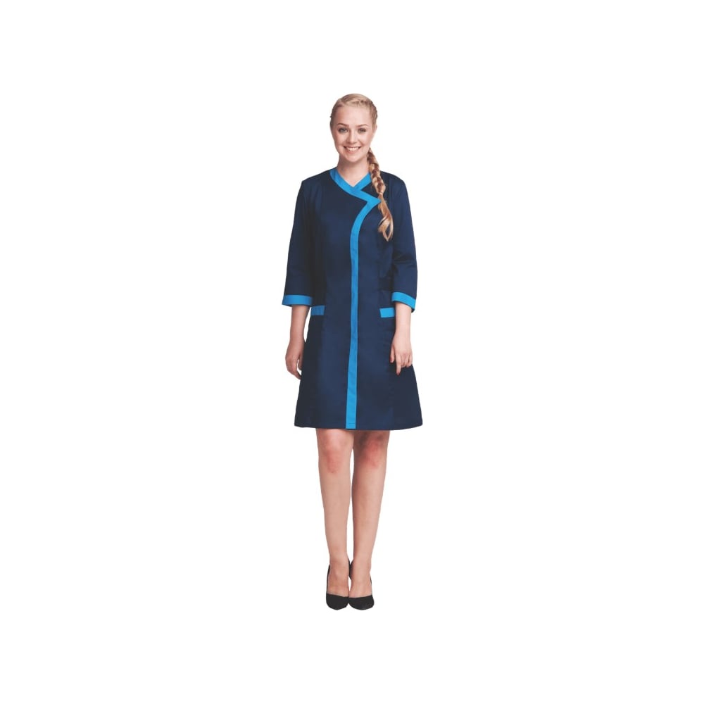 Изображение товара Женский халат ГК Спецобъединение САКУРА темно-синий голубой 52-54
