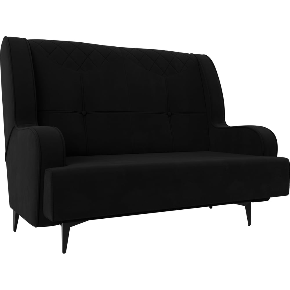 Изображение товара Диван прямой Лига диванов Неаполь 2-х местный микровельвет черный