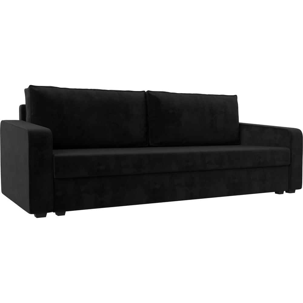 Изображение товара Современный прямой диван Лига диванов лига-009 с механизмом еврокнижка, черный велюр