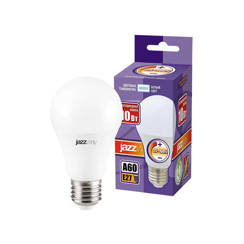 Изображение товара Светодиодная лампа Jazzway PLED-DIM A60 10Вт E27 4000K