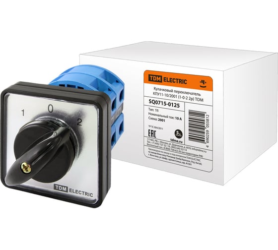 Изображение товара Переключатель TDM ELECTRIC КПУ11-10/2001 1-0-2 2р SQ0715-0125