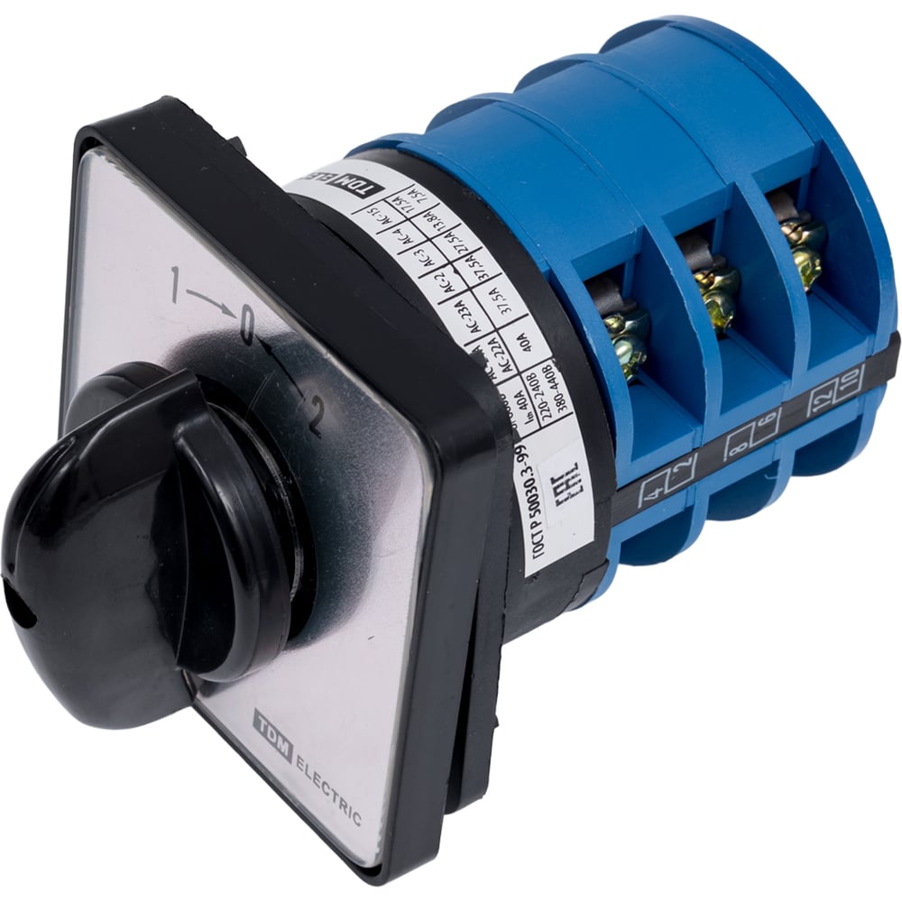 Изображение товара Переключатель TDM ELECTRIC КПУ11-40/203 3р для переменного и постоянного тока