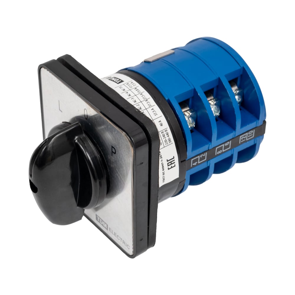 Изображение товара Переключатель TDM ELECTRIC КПУ11-40/11 реверс 3P 220В