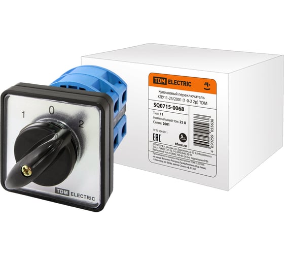 Изображение товара Переключатель TDM ELECTRIC КПУ11-25/2001 1-0-2 2р SQ0715-0068