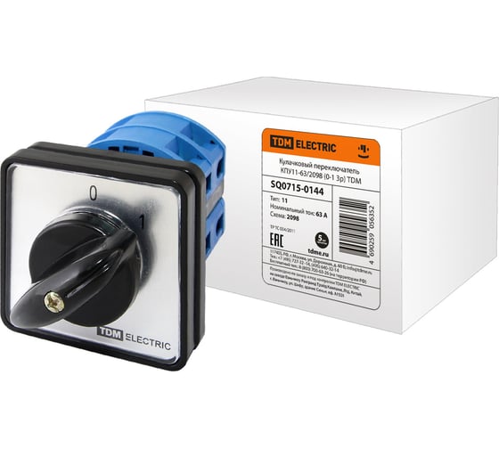 Изображение товара ПереключательTDM ELECTRIC КПУ11-63/2098 0-1 3р SQ0715-0144