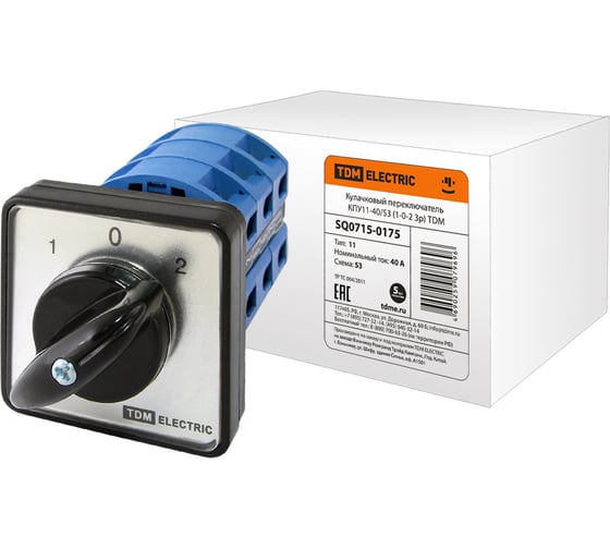 Изображение товара Кулачковый переключатель TDM ELECTRIC КПУ11-40/53 1-0-2 3р SQ0715-0175