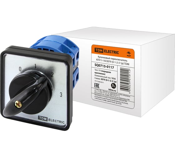 Изображение товара Переключатель TDM ELECTRIC КПУ11-10/2079 0-1-2-3 1р SQ0715-0117