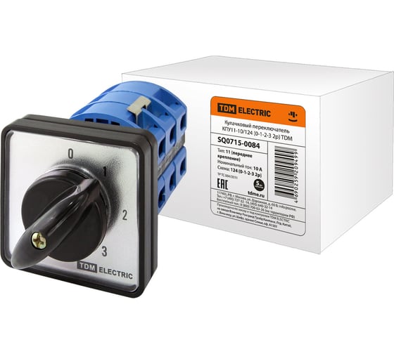 Изображение товара Переключатель КПУ11-10/124 TDM ELECTRIC 0-1-2-3, 2р SQ0715-0084