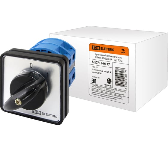 Изображение товара Переключатель КПУ11-25/2098 TDM ELECTRIC 0-1, 3р SQ0715-0137
