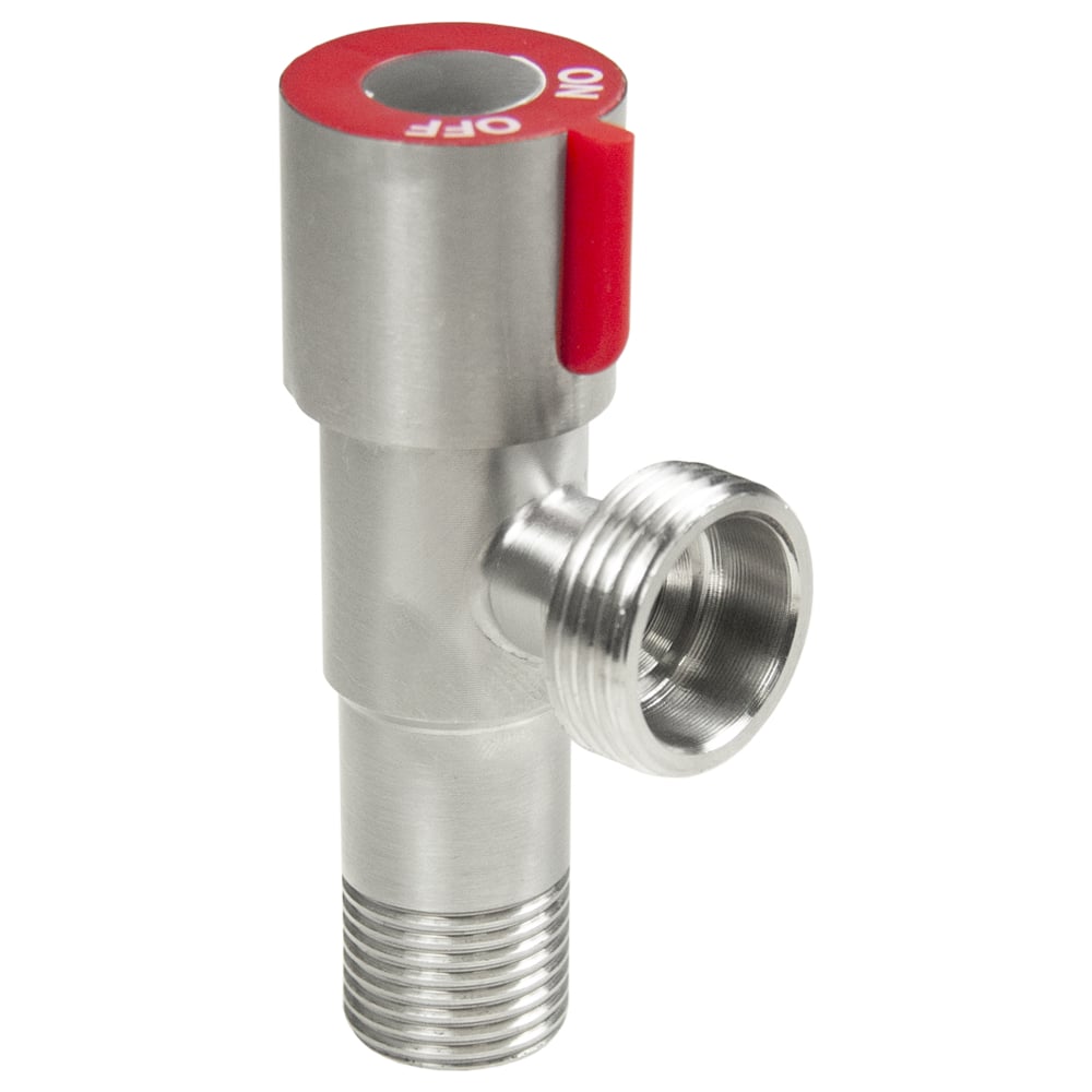 Изображение товара Кран для бытовых приборов СТМ угловой 1/2"х3/4" ш/ш с отражателями нержавеющая сталь CASB1234