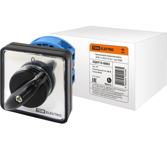 Изображение товара Переключатель КПУ11-25/0115 TDM ELECTRIC 0-1, 1р SQ0715-0063
