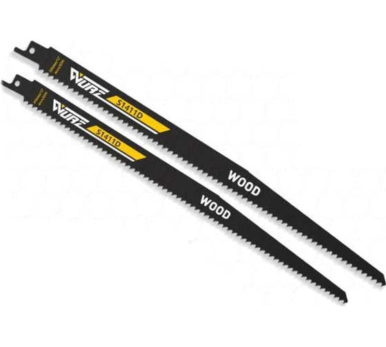 Изображение товара Полотно по дереву 300x19x1.3 мм, 12", 4 мм/6 TPI, 2 шт для сабельной пилы WURZ S1411D