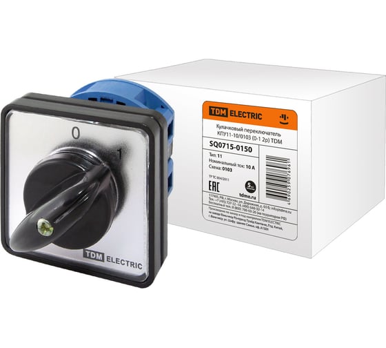 Изображение товара Переключатель КПУ11-10/0103 TDM ELECTRIC 0-1, 2р SQ0715-0150
