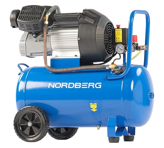 Изображение товара Компрессор поршневой NORDBERG V-образный 220В, ресив. 50л, 360 л/мин NCE50/360V