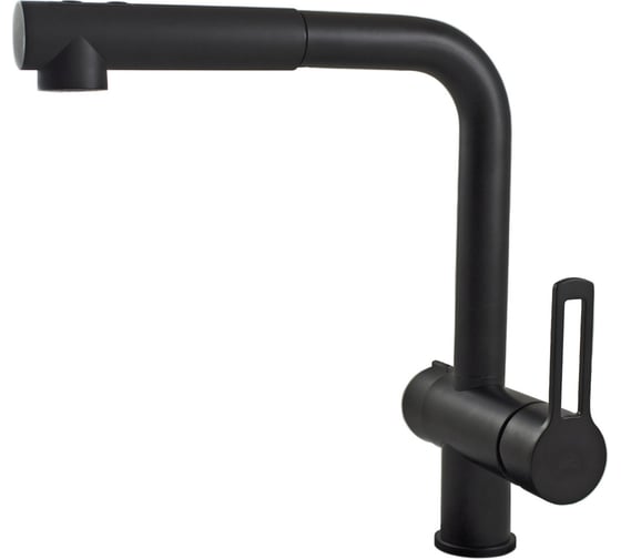 Изображение товара Смеситель для мойки Paffoni RINGO с поворотным изливом, черный матовый RIN295NO