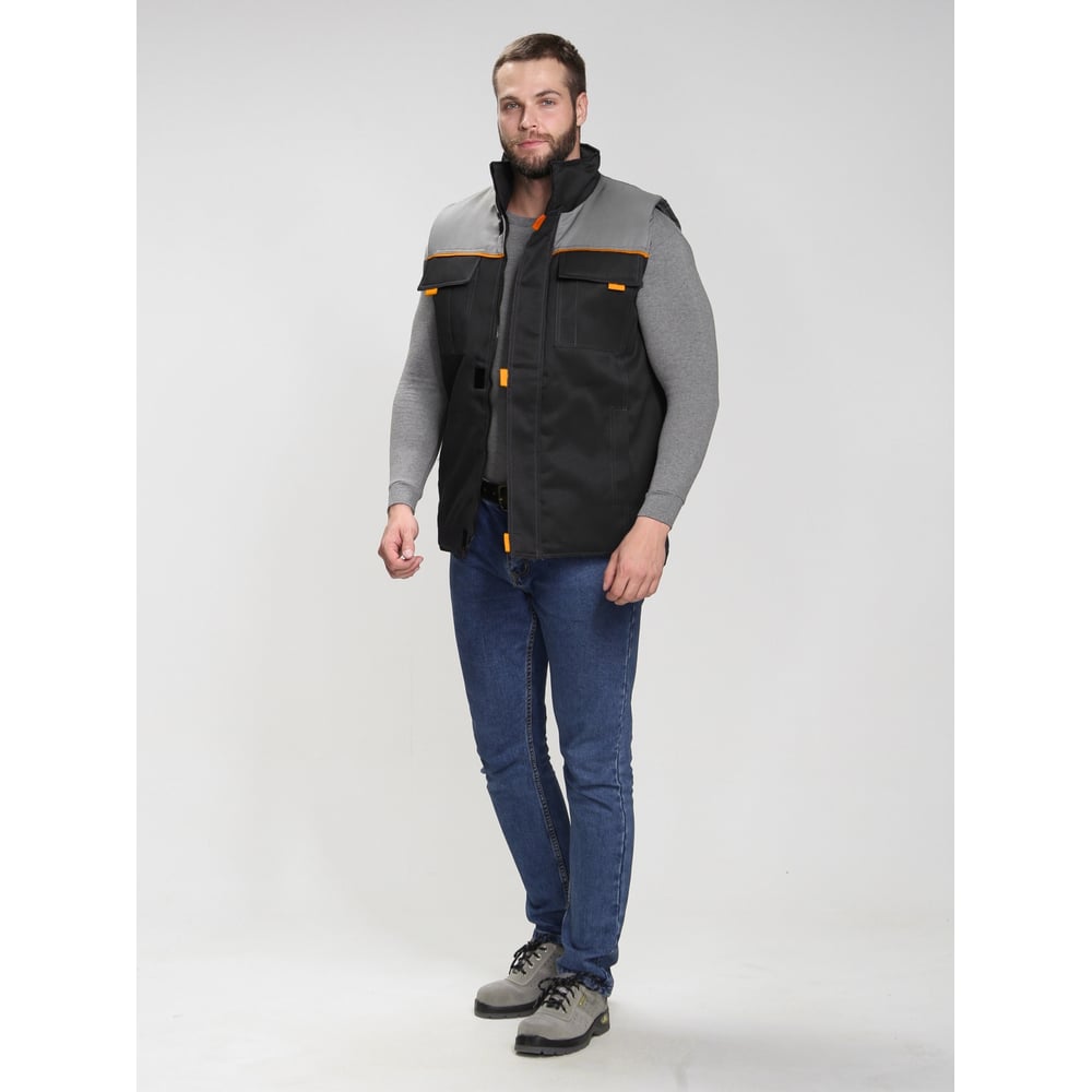 Изображение товара Жилет утепленный Факел Фаворит ткань Смесовая, 210 г/кв. м, черный/серый, размер 44-46 87488411.001