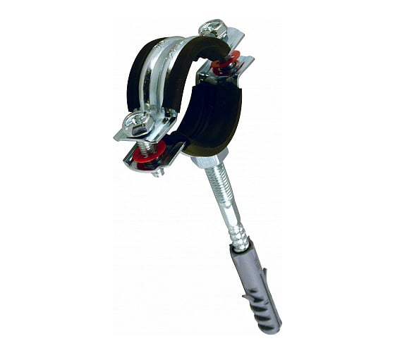 Изображение товара Металлорезиновый хомут с дюбелем и шурупом СТМ 1-1/4 38-43 мм CHSR0114