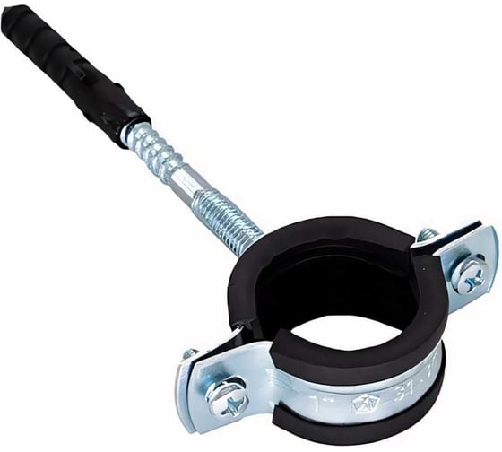 Изображение товара Металлорезиновый хомут с дюбелем и шурупом СТМ 1-1/2 47-51 мм CHSR0112