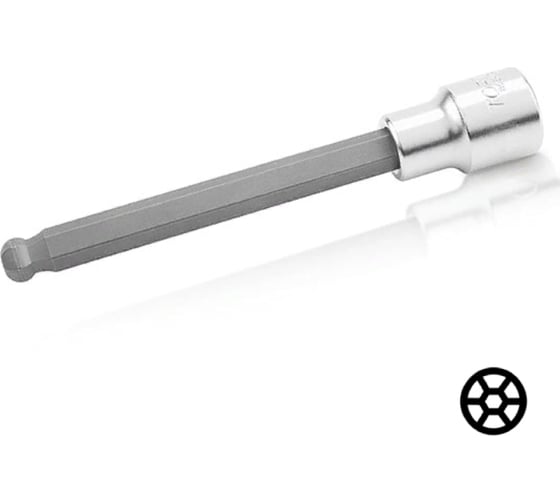 Изображение товара Головка торцевая с шестигранной вставкой, с шаром HEX 5 мм, L=140 мм, 1/2"DR TOPTUL BCSA1605