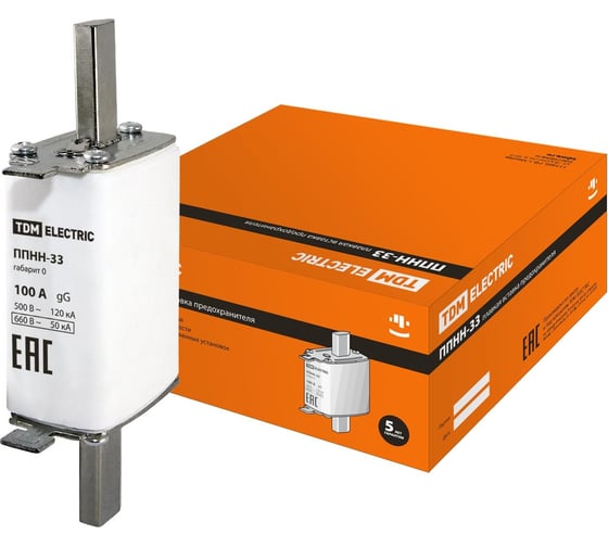 Изображение товара Плавкая вставка TDM ELECTRIC ППНН-33 габарит 0, 100А SQ0713-0016